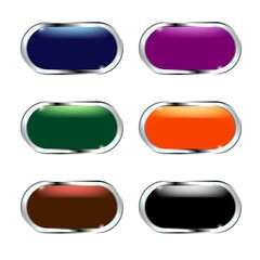 Set of colorful realistic lossy button
