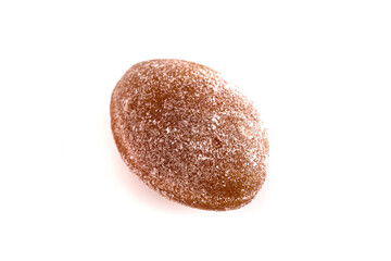 Brown Old Fashioned Hard Candies on a White Background