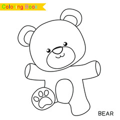 Coloring animal worksheet page. Educational printable colouring worksheet. Preschool worksheet. Black and white vector illustration. Motor skills education.