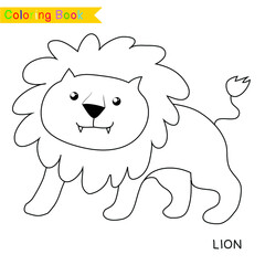 Coloring animal worksheet page. Educational printable colouring worksheet. Preschool worksheet. Black and white vector illustration. Motor skills education.