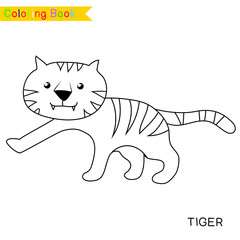 Coloring animal worksheet page. Educational printable colouring worksheet. Preschool worksheet. Black and white vector illustration. Motor skills education.