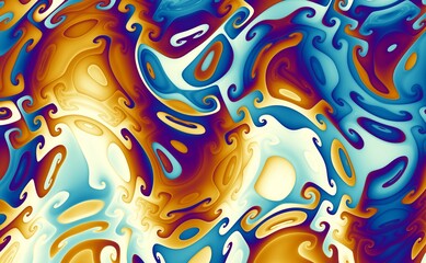 Abstract wavy futuristic ornament. Horizontal background with aspect ratio 16 : 9