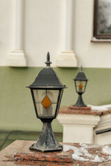 Metal street lamp retro style outdoors object colored