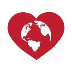 heart with globe
