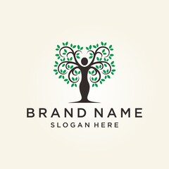 Obraz premium Human Tree Logo Vector