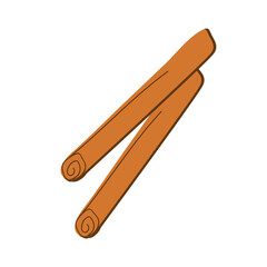 Cinnamon sticks. Spices. Food. On white background. Single element. Vector.