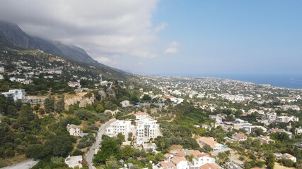 Naklejka premium apartment complex with mountain and sea view