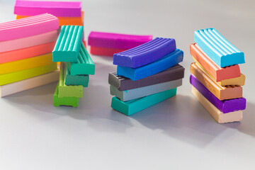 A set of plasticine for modeling in kindergarten or school