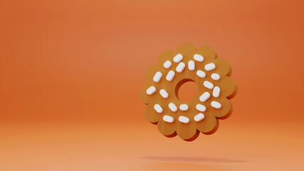 cookies minimal icon Symbol in 3D rendering isolated on orange background