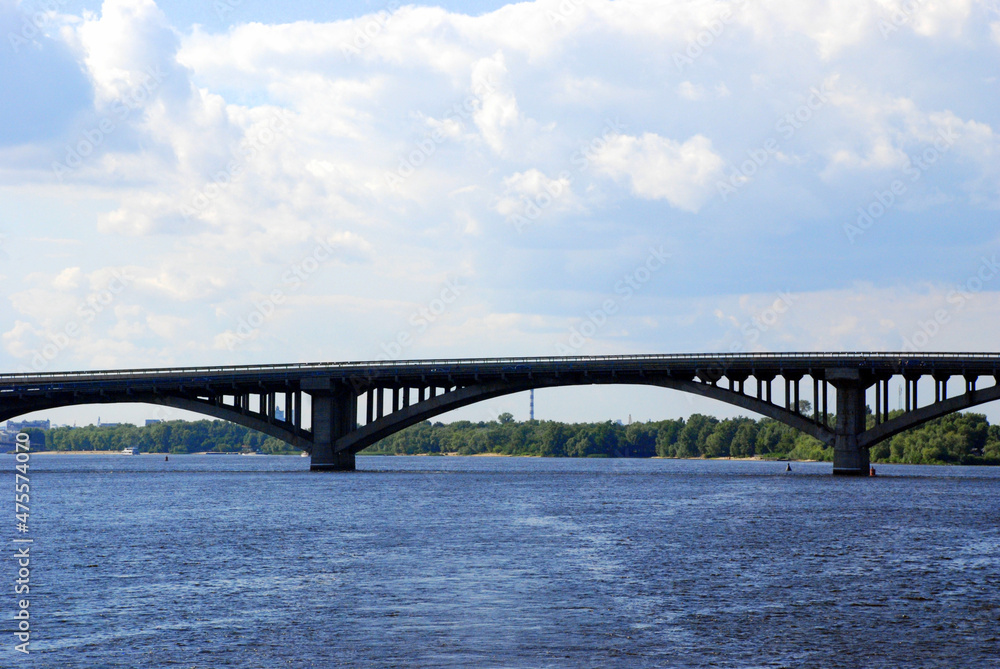 Wall mural bridge over the river