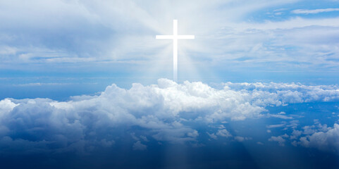 Christian cross appears bright