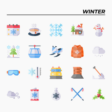 Icon set winter flat color style. You can make any purpose for website mobile app presentation and any other projects. Enjoy this icon for your project.