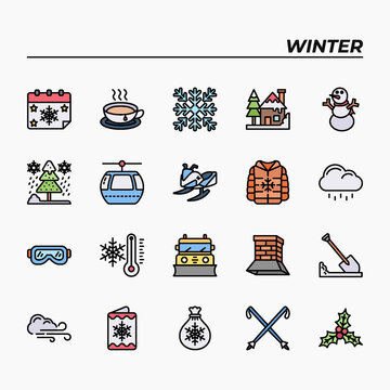 Icon set winter filled line style. You can make any purpose for website mobile app presentation and any other projects. Enjoy this icon for your project.