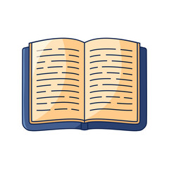 Open book colored icon. Vector illustration in sketch style isolated on white background.