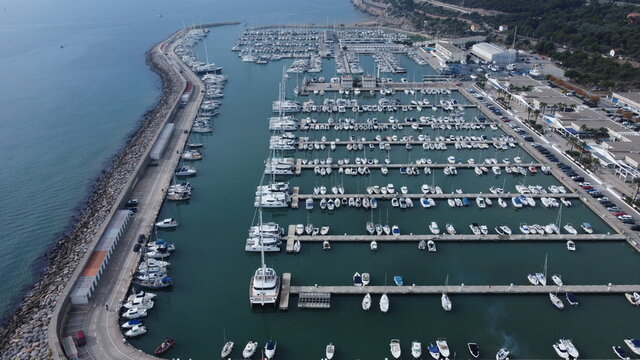 puerto port jineta,fotografia aerea port jineta,garraf,fotografia aerea barco,fotografia aerea puerto