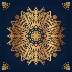 Luxury gold gradient ornamental mandala design background premium vector