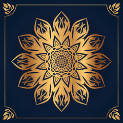 Luxury gold gradient ornamental mandala design background premium vector