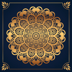 Luxury gold ornamental mandala design background vector