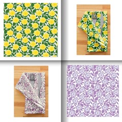 lemon pattern in different colors for mockups