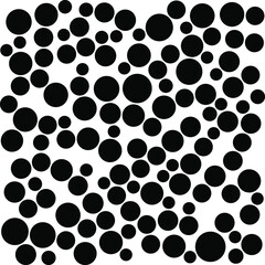 Black polka dots random pattern background. Grunge texture. Vector illustration.