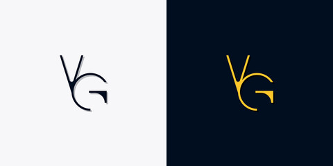 Minimalist abstract initial letters VG logo.