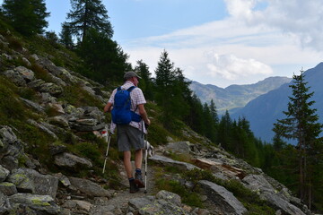Man hiking in Southtyrol 