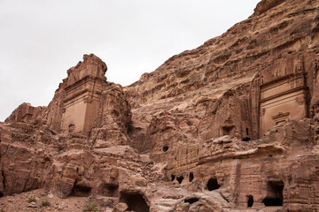Famous Petra, a wonderful archeological site in south Jordan