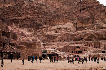 Famous Petra, a wonderful archeological site in south Jordan
