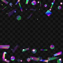 Hologram Confetti. Great design for any purposes.  Banner template. Blur background. Blurred concept. Colorful space background. Holiday, birthday.
