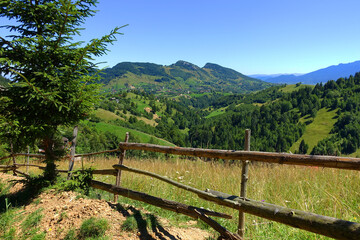 Fototapeta na wymiar Summer landscape in the Carpathians, Magura Village, Romania, Europe 