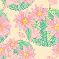 Seamless vector floral pattern.