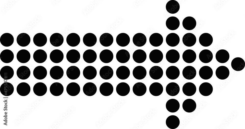 Poster vector illustration of an arrow designed with black points and pointing to the right
