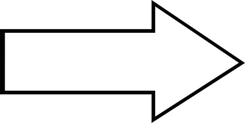 Vector illustration of a black and white arrow pointing to the right