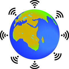 The planet Earth is completely surrounded by Wi Fi Points