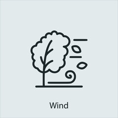wind icon vector icon.Editable stroke.linear style sign for use web design and mobile apps,logo.Symbol illustration.Pixel vector graphics - Vector