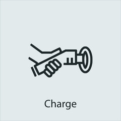 charge icon vector icon.Editable stroke.linear style sign for use web design and mobile apps,logo.Symbol illustration.Pixel vector graphics - Vector