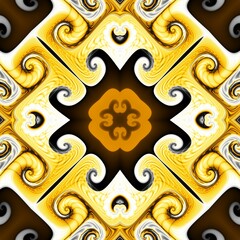 Abstract digital geometrical pattern. Symmetric ornate pattern.