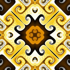 Abstract digital geometrical pattern. Symmetric ornate pattern.