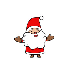 christmas illustration of santa claus outline on white background postcard, drawing, article, post, website, layout, wallpaper and texture