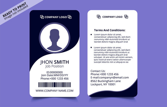 Abstract id cards template office employee id card design