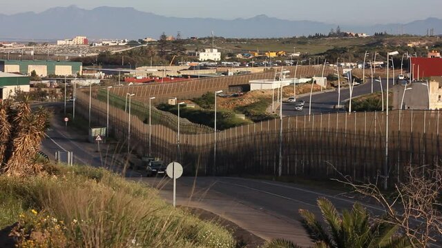 Fence in the city of Melilla that separates Spain from Morocco. Borders