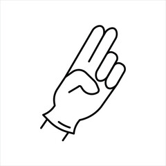 Anoscopy, line icon, hand, two fingers