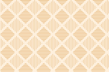 Abstract geometric retro background. Seamless pattern with symmetrical cells made of rhombuses and stripes.