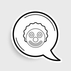 Line Clown head icon isolated on grey background. Colorful outline concept. Vector