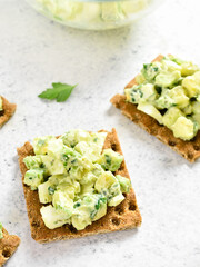 Avocado eggs salad on bread