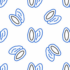 Line Date fruit icon isolated seamless pattern on white background. Colorful outline concept. Vector