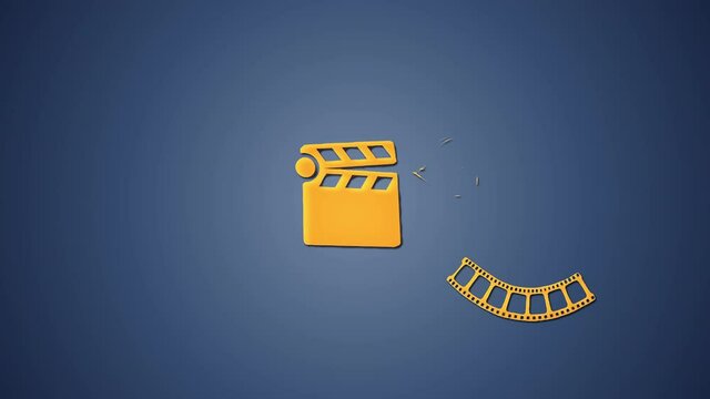 2d animation with movie making icons morphing
