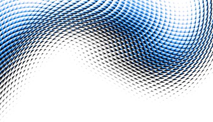 Abstract digital fractal pattern. Horizontal orientation. Expressive curved blue lines on white background.