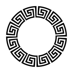 Circle frame of simple greek pattern