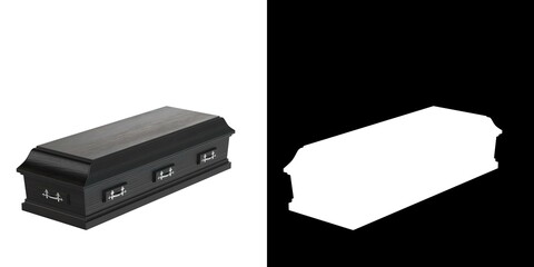 3D rendering illustration of a closed coffin